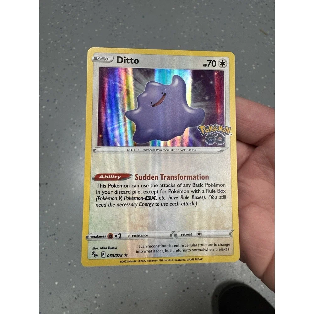 Pokemon GO Ditto 053/078 HOLO BLEED ERROR✨ Holo Rare Pokemon Holo NM/M clean!